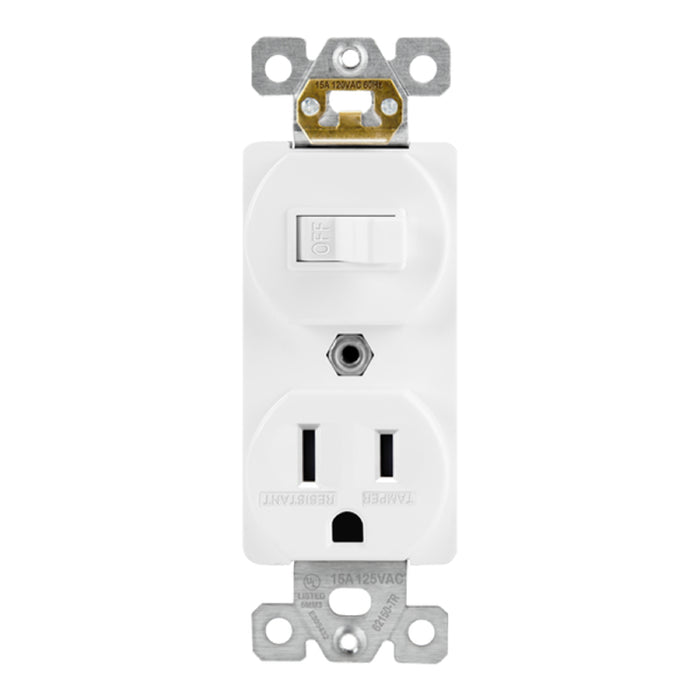 Enerlites 62150-TR Single Pole Combination 15A Switch/Tamper-Resistant Receptacle, 10-Pack