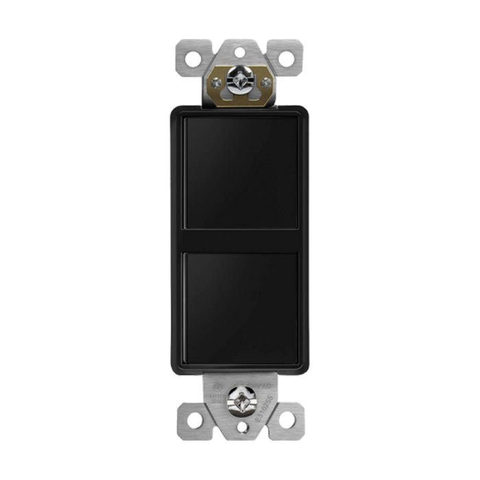 Enerlites 62834 Single-Pole Dual Rocker Switches, 10-Pack