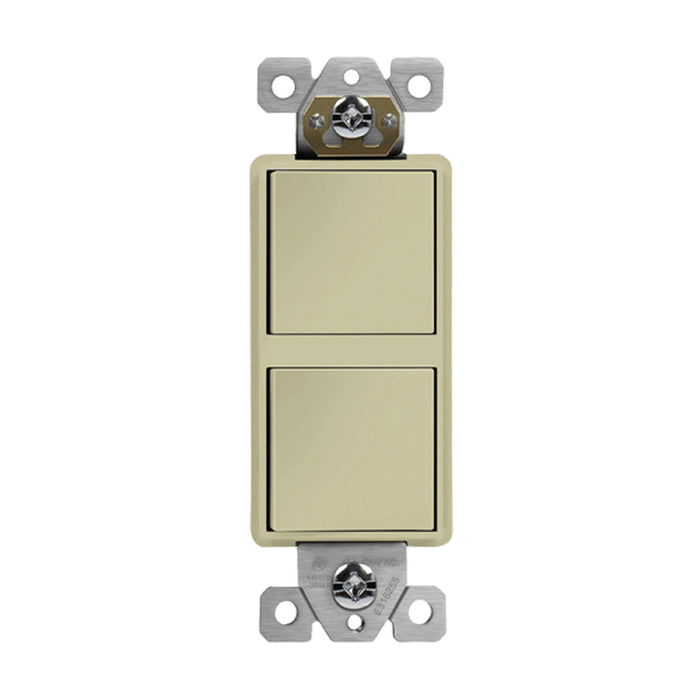 Enerlites 62834 Single-Pole Dual Rocker Switches, 10-Pack