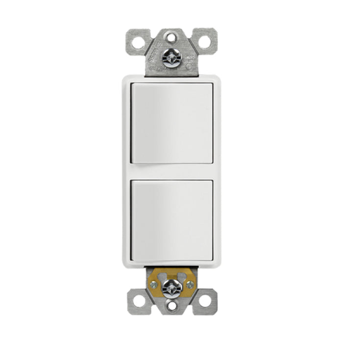 Enerlites 62834 Single Pole Dual Rocker Switches, 1 Piece