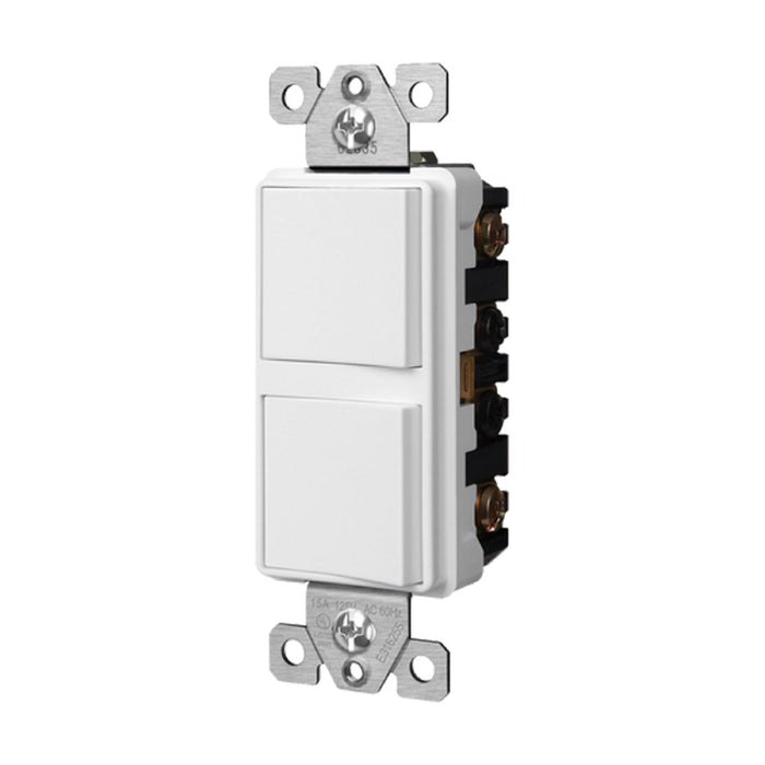 Enerlites 62835 Three-Way Dual Rocker Switches, 10-Pack