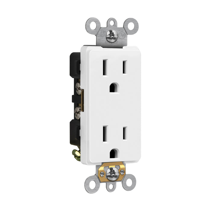 Enerlites 63150 Industrial Grade Heavy Duty 15A Decorator Receptacle, 10-Pack