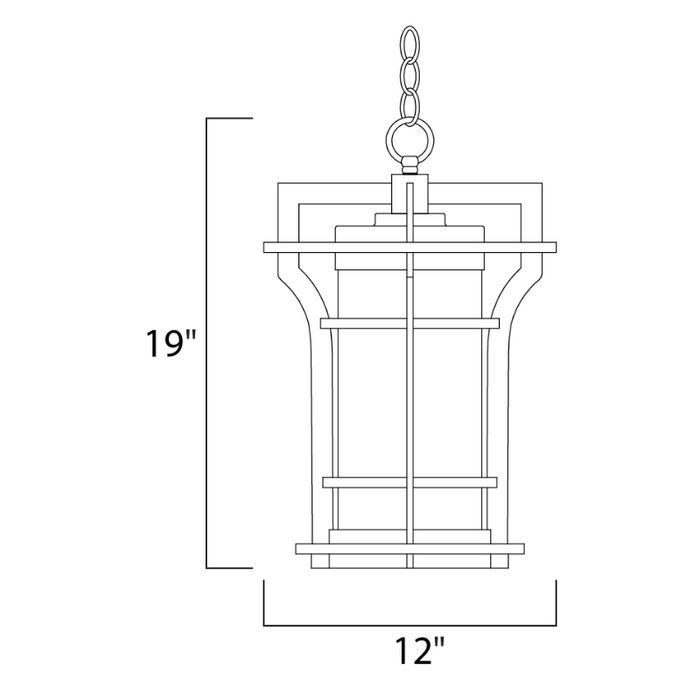 Maxim 65788 Oakville LED E26 1-lt 12" LED Outdoor Hanging Lantern