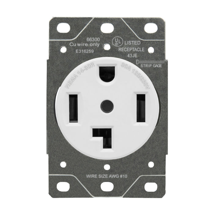 Enerlites 66300 30A Industrial Grade Flush Mount Receptacle, 10-Pack