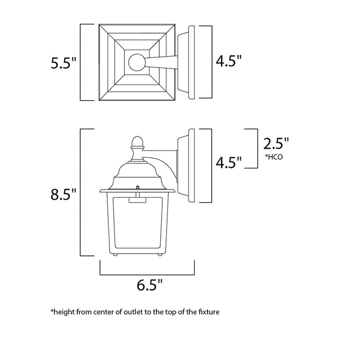 Maxim 66924 Builder Cast LED E26 1-lt 9" Tall LED Outdoor Wall Mount