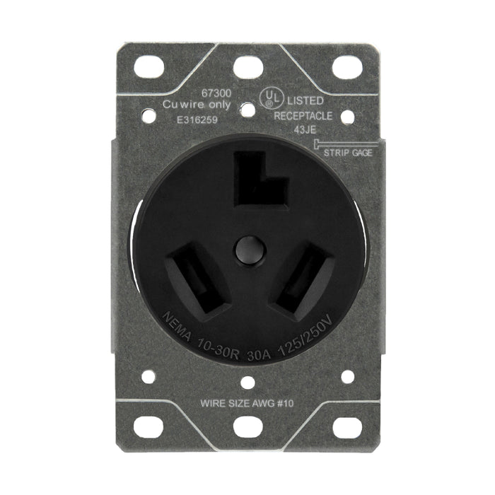 Enerlites 67300 30A Industrial Grade Flush Mount Recaptacle, 10-Pack