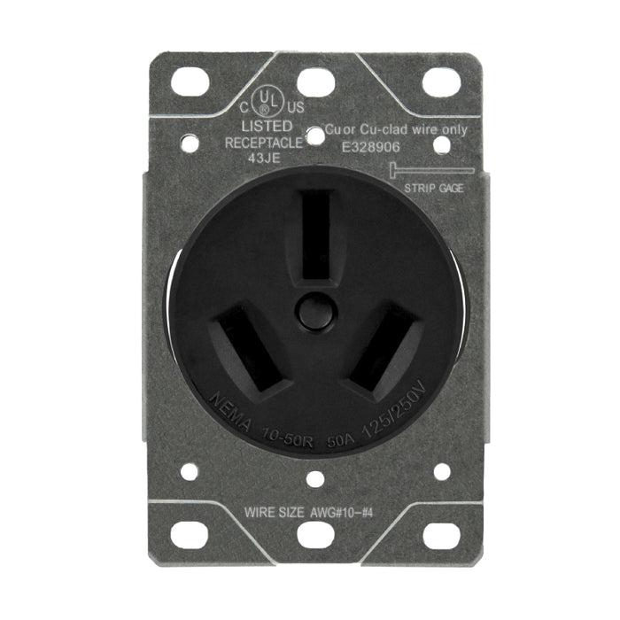 Enerlites 67500 50A Industrial Grade Flush Mount Receptacle, 10-Pack