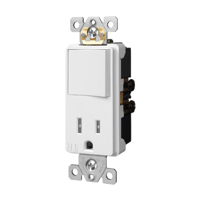Enerlites 68625-TR Single Pole Combination 15A Switch/Tamper-Resistant Receptacle, 10-Pack