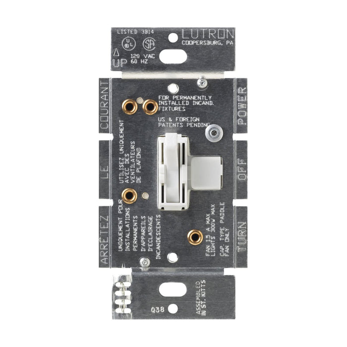 Lutron AY2-LFSQ Ariadni Single-Pole Dual 1.5A Fan Control / 300W Incandescent Dimmer