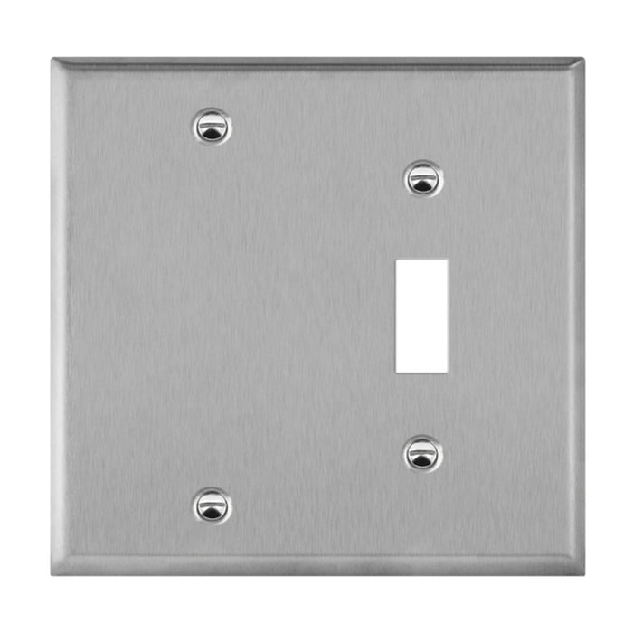 Enerlites 770111 2-Gang Combination Blank and Toggle Wall Plates, 10-Pack