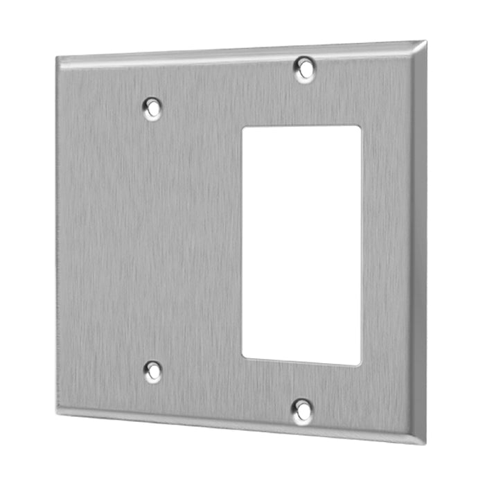 Enerlites 770131 2-Gang Combination Blank and Decorator/GFCI Wall Plates, 10-Pack