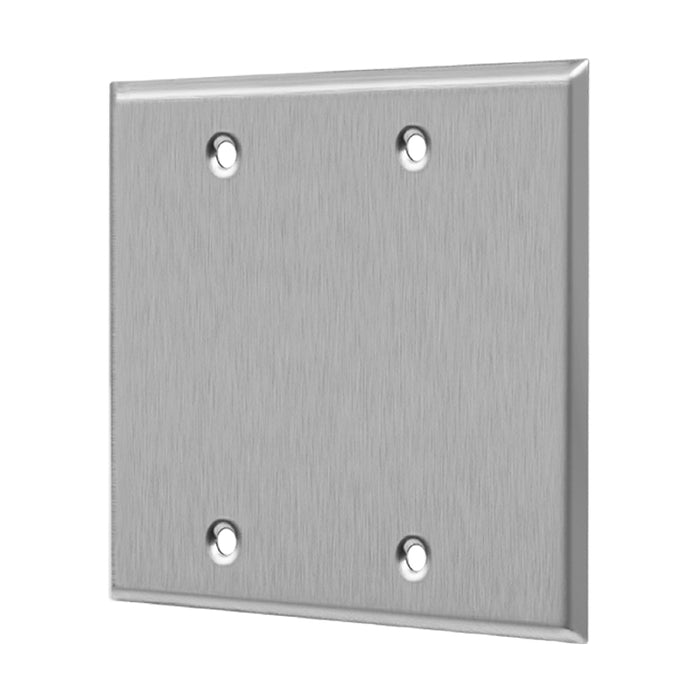 Enerlites 7702 2-Gang Blank Cover Metal Wall Plates, 10-Pack