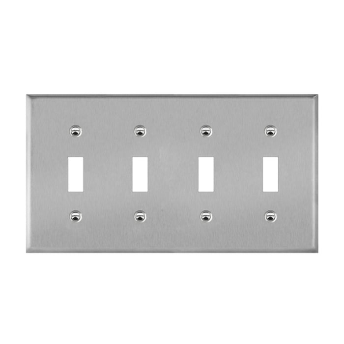 Enerlites 7714 Toggle 4-Gang Toggle Switch Metal Wall Plates, 10-Pack