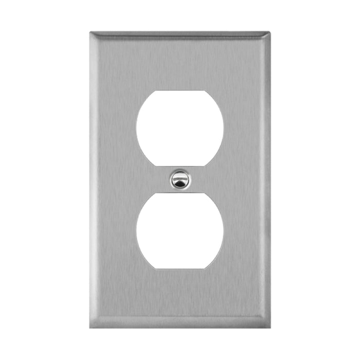Enerlites 7721 1-Gang Duplex Receptacle Metal Wall Plates, 10-Pack