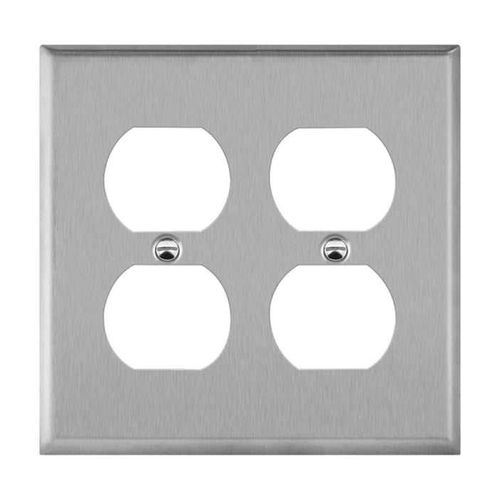 Enerlites 7722 2-Gang Duplex Receptacle Metal Wall Plates, 10-Pack