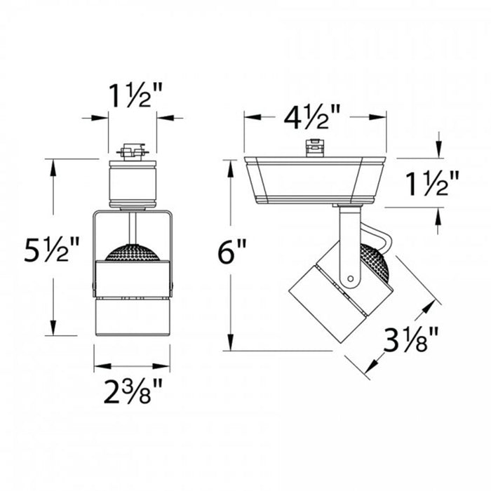 WAC HHT-809LED H Track 8W LED Low Voltage Track Head