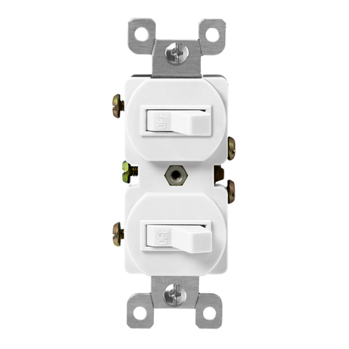 Enerlites 82150 Single Pole Combination 15A Toggle Switches, 10-Pack
