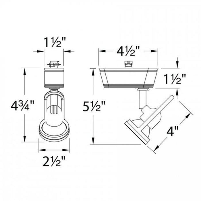 WAC HHT-826LED Dune 8W LED Low Voltage Track Head, H Track