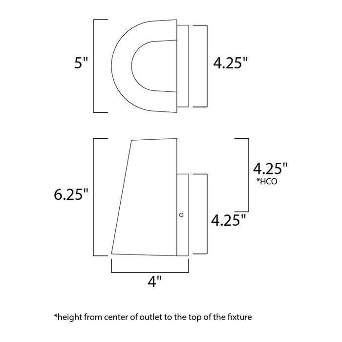 Maxim 86199 Mini 1-lt 6" Tall LED Outdoor Wall Sconce