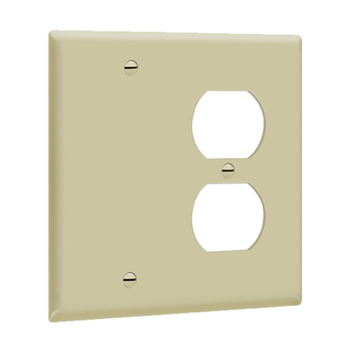 Enerlites 880121 2-Gang Blank and Duplex Receptacle Wall Plates, 10-Pack