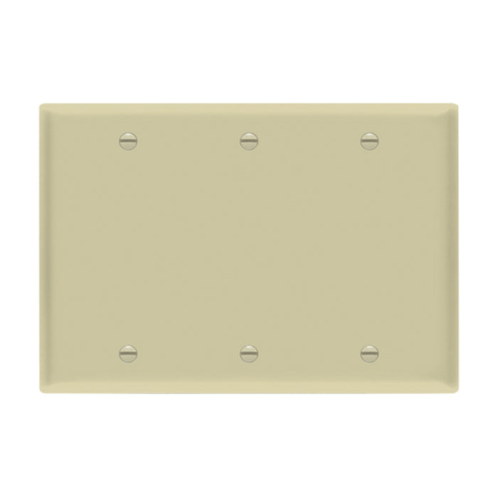 Enerlites 8803 3-Gang Blank Cover Wall Plate, 10-Pack