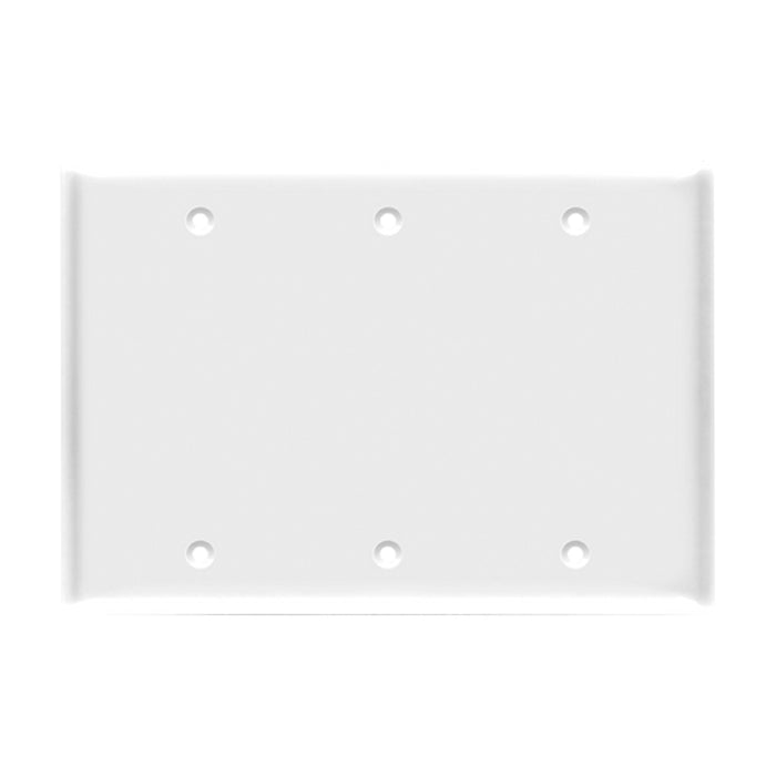 Enerlites 8803 3-Gang Blank Cover Wall Plate, 10-Pack