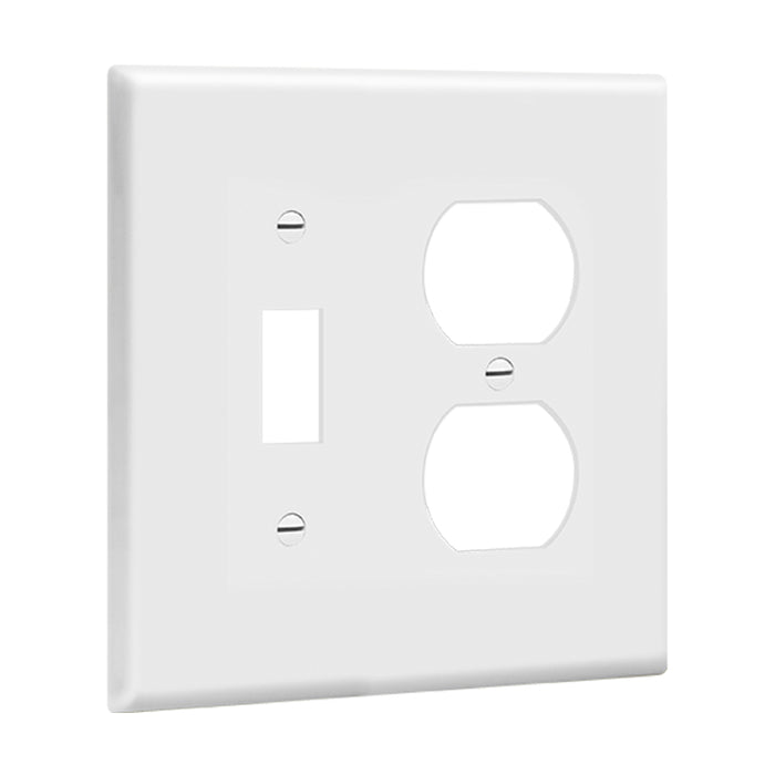 Enerlites 881121M 2-Gang Mid Size Toggle and Duplex Receptacle Wall Plate, 10-Pack