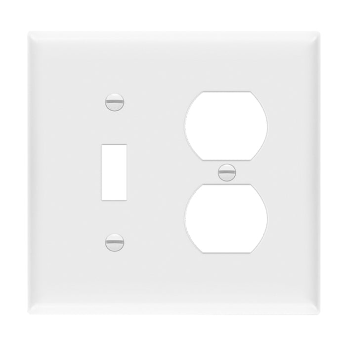 Enerlites 881121M 2-Gang Mid Size Toggle and Duplex Receptacle Wall Plate, 10-Pack