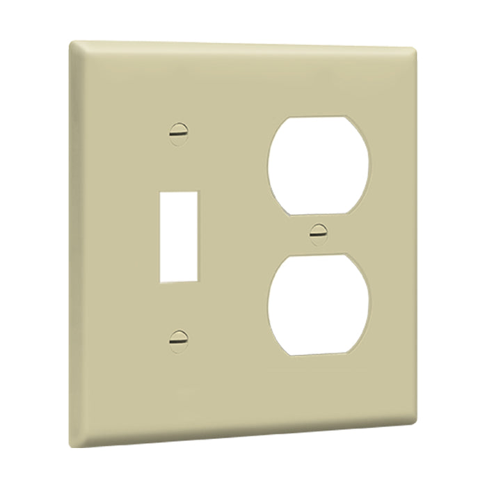 Enerlites 881121 2-Gang Toggle and Duplex Receptacle Wall Plate, 10-Pack