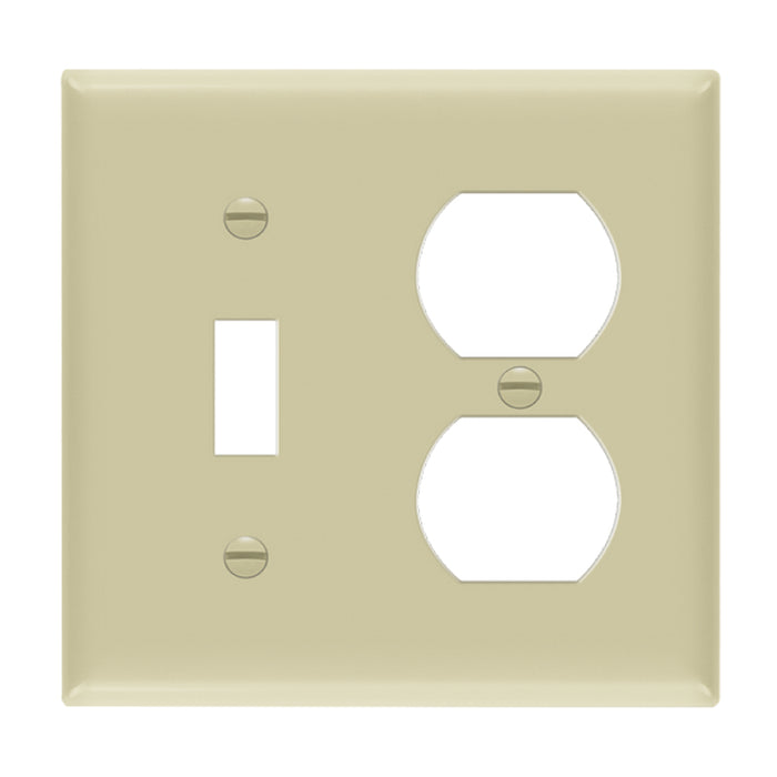 Enerlites 881121 2-Gang Toggle and Duplex Receptacle Wall Plate, 10-Pack