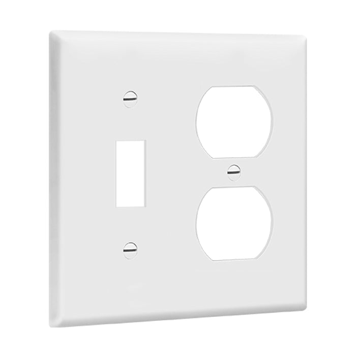 Enerlites 881121 2-Gang Toggle and Duplex Receptacle Wall Plate, 10-Pack