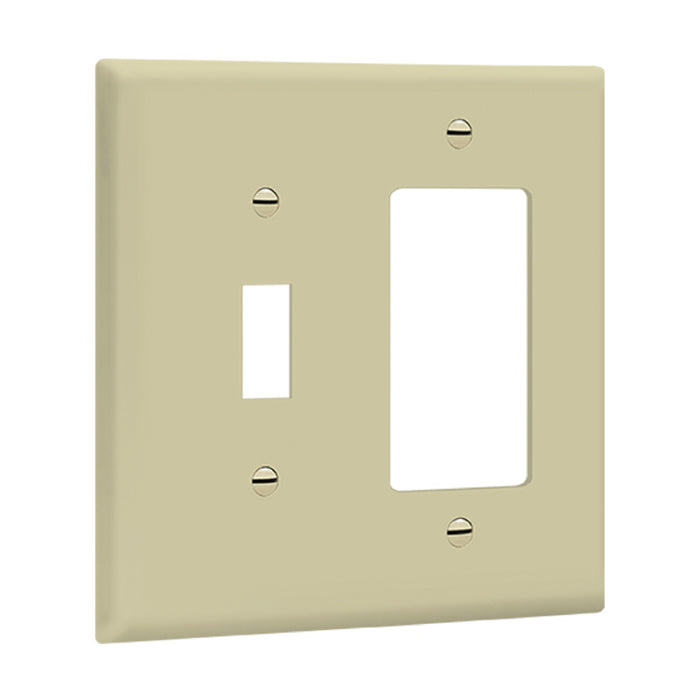 Enerlites 881131M 2-Gang Mid Size Toggle and Decorator/GFCI Wall Plate, 10-Pack