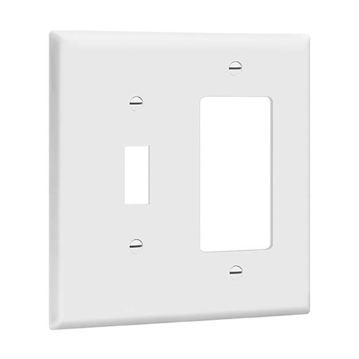 Enerlites 881131M 2-Gang Mid Size Toggle and Decorator/GFCI Wall Plate, 10-Pack