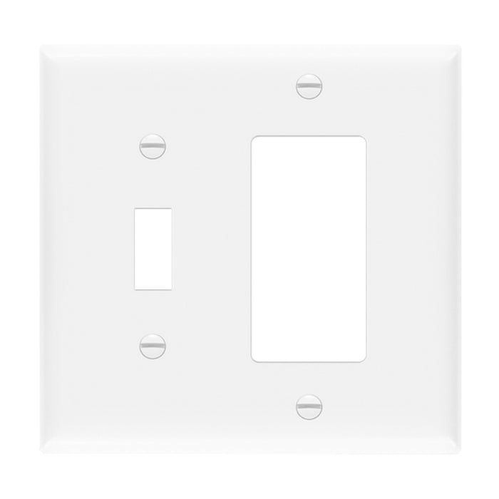 Enerlites 881131M 2-Gang Mid Size Toggle and Decorator/GFCI Wall Plate, 10-Pack