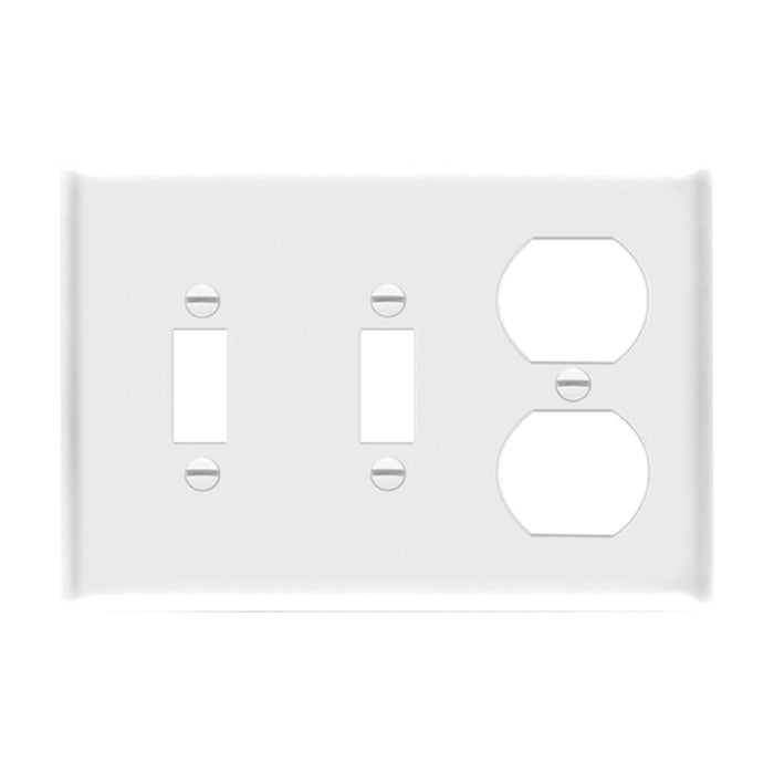 Enerlites 881221 3-Gang 2 Toggles and Duplex Receptacle Wall Plate, 10-Pack