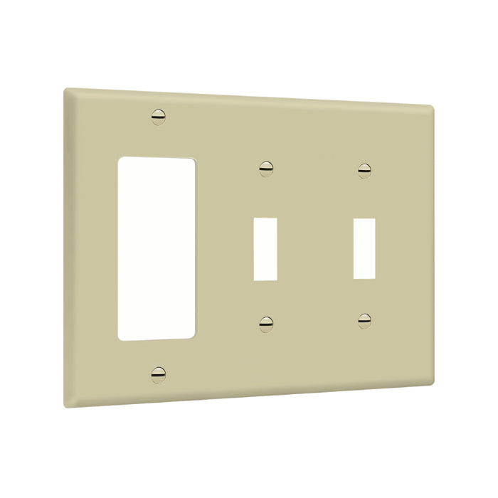 Enerlites 881231 3-Gang 2 Toggles and Decorator/GFCI Wall Plate, 10-Pack