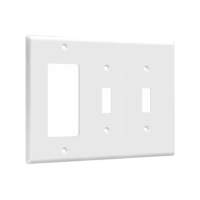 Enerlites 881231 3-Gang 2 Toggles and Decorator/GFCI Wall Plate, 10-Pack