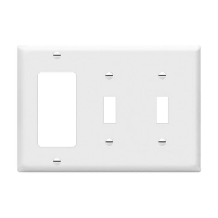 Enerlites 881231 3-Gang 2 Toggles and Decorator/GFCI Wall Plate, 10-Pack
