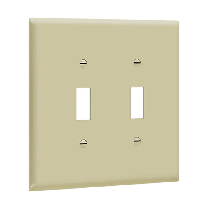 Enerlites 8812M 2-Gang Mid Size Toggle Switch Wall Plate, 10-Pack