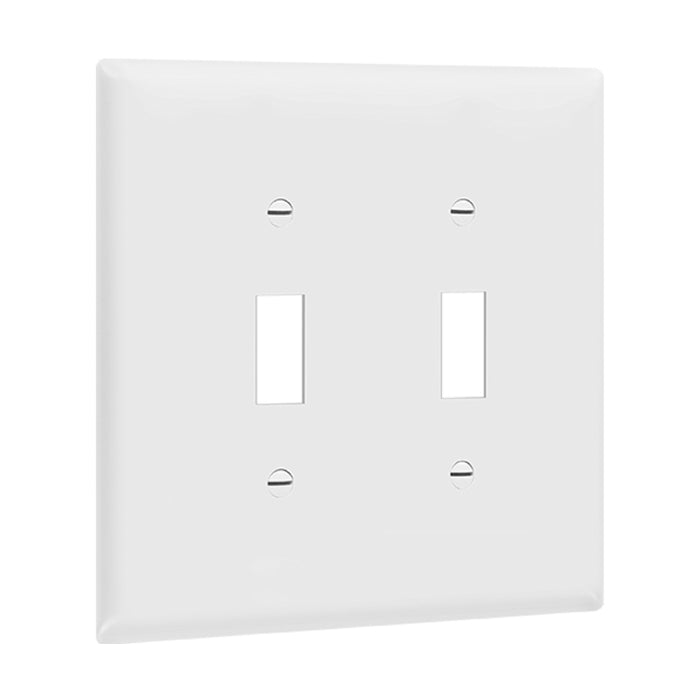 Enerlites 8812M 2-Gang Mid Size Toggle Switch Wall Plate, 10-Pack