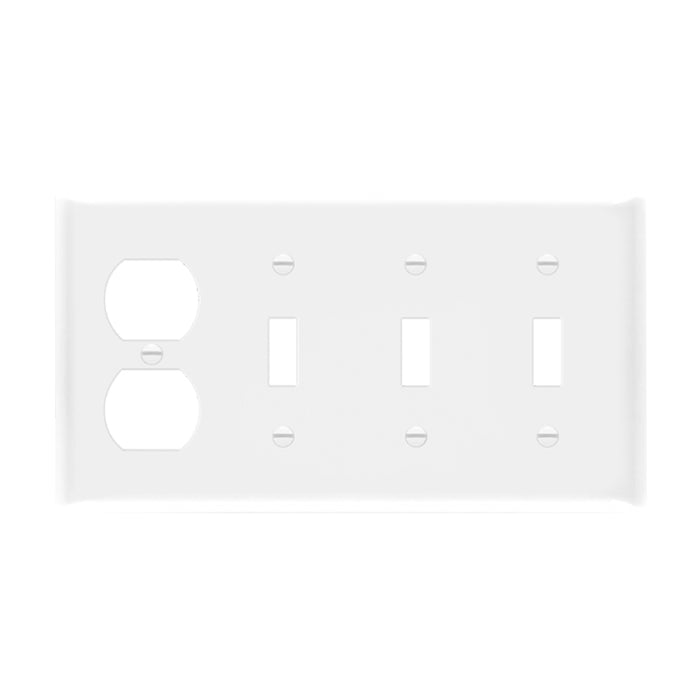 Enerlites 881321 4-Gang 3 Toggles and Duplex Receptacle Combination Wall Plate, 10-Pack