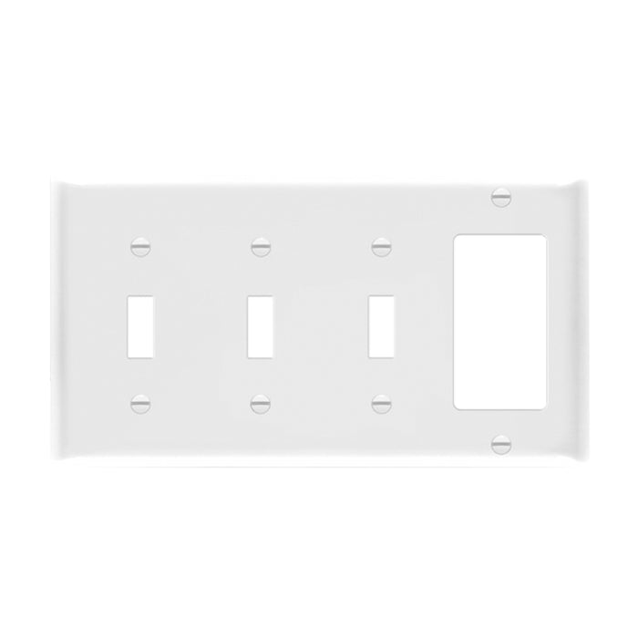 Enerlites 881331 4-Gang 3 Toggles and Decorator/GFCI Combination Wall Plate, 10-Pack