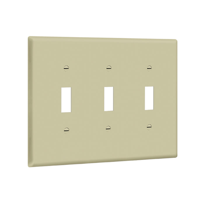 Enerlites 8813M 3-Gang Mid Size Toggle Switch Wall Plate, 10-Pack