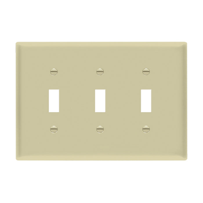 Enerlites 8813M 3-Gang Mid Size Toggle Switch Wall Plate, 10-Pack