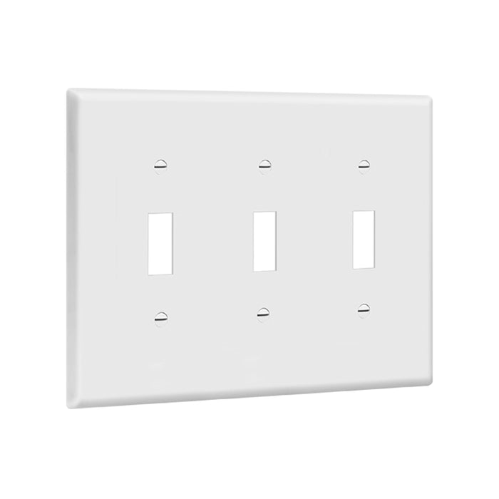 Enerlites 8813M 3-Gang Mid Size Toggle Switch Wall Plate, 10-Pack