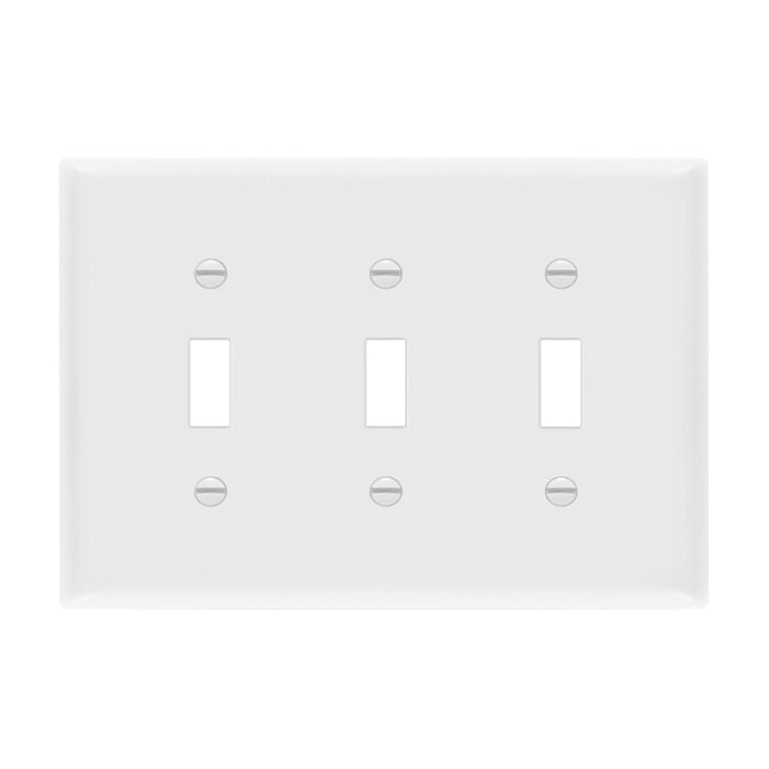 Enerlites 8813M 3-Gang Mid Size Toggle Switch Wall Plate, 10-Pack