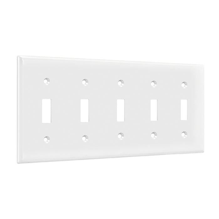 Enerlites 8815M 5-Gang Toggle Switch Wall Plate, 10-Pack