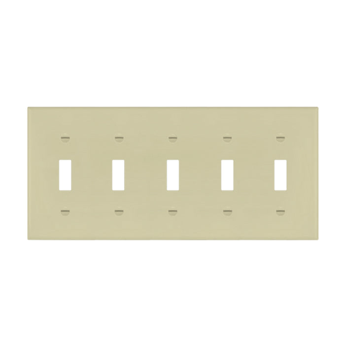 Enerlites 8815 5-Gang Toggle Switch Wall Plate, 10-Pack