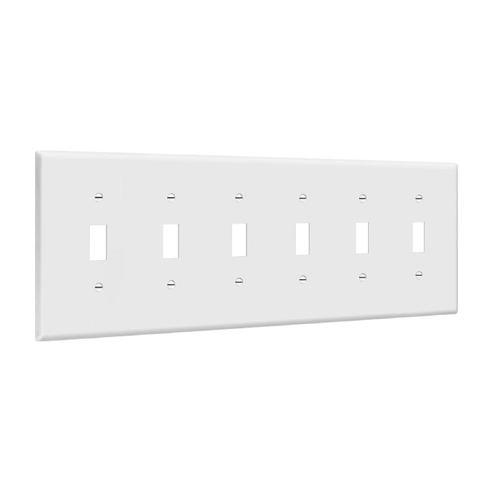 Enerlites 8816M 6-Gang Toggle Switch Wall Plate, 10-Pack