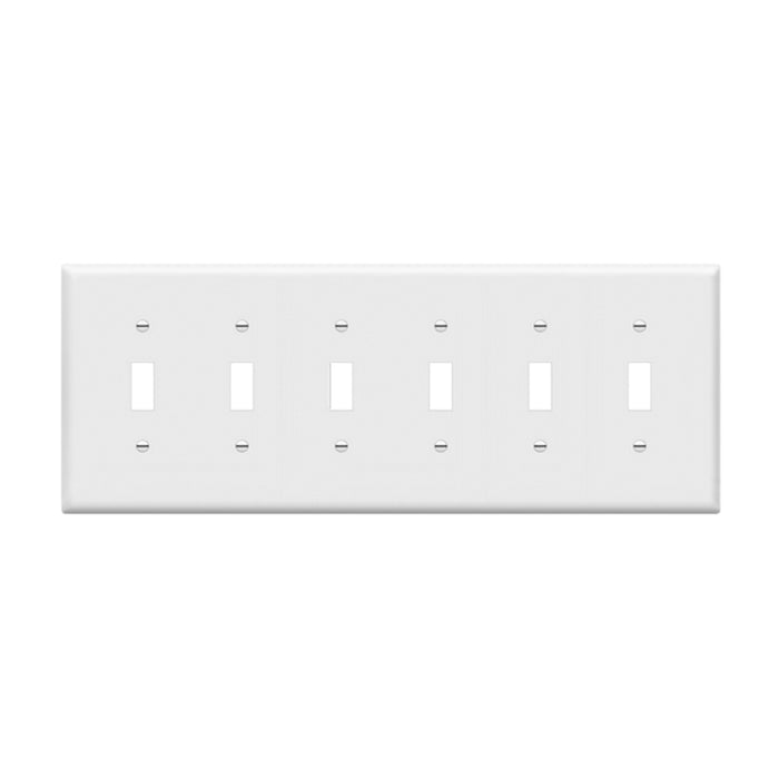 Enerlites 8816M 6-Gang Toggle Switch Wall Plate, 10-Pack